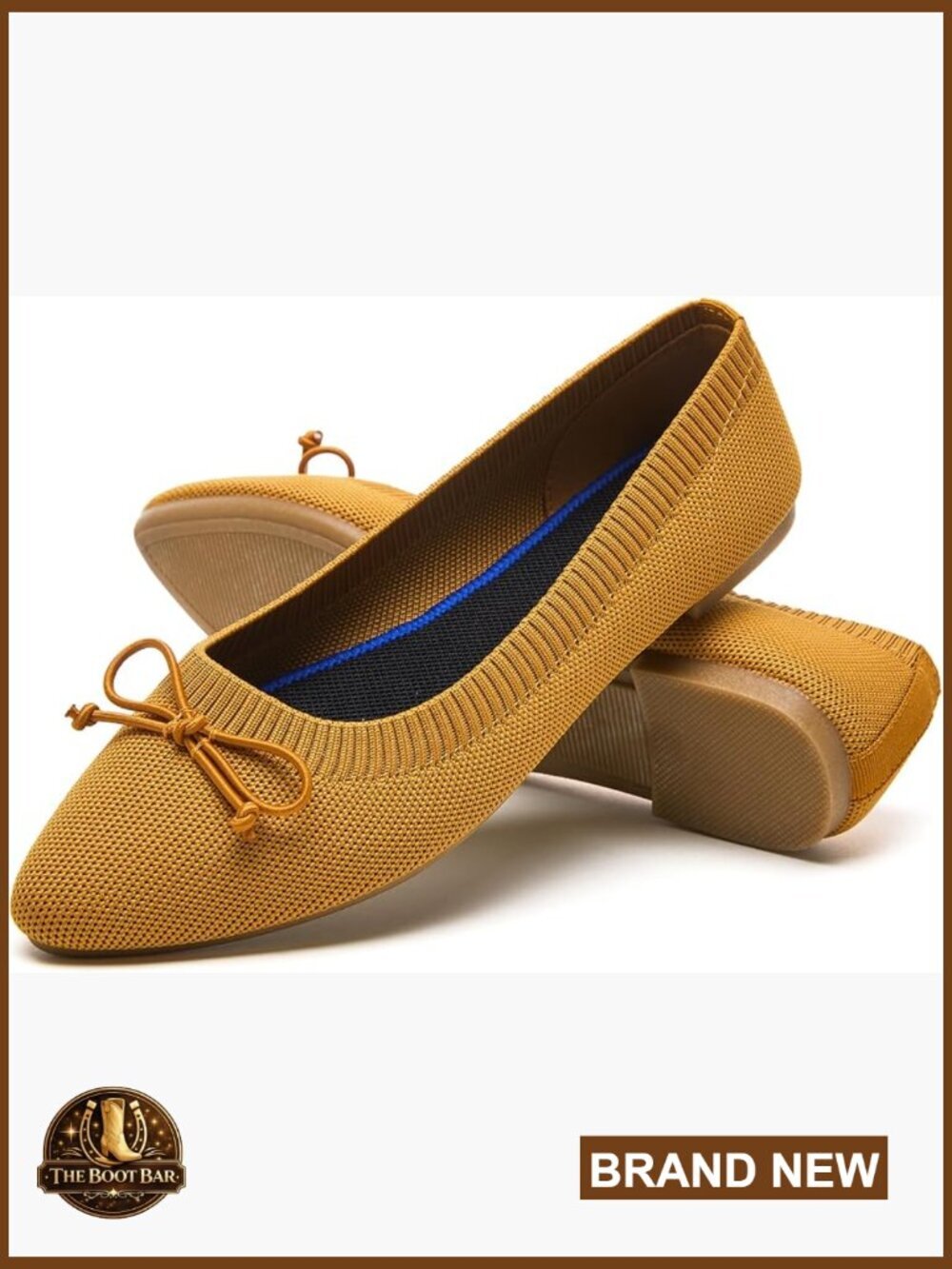 Pointed Toe Flats with Bow - Comfortable Ballet Flats for Women
